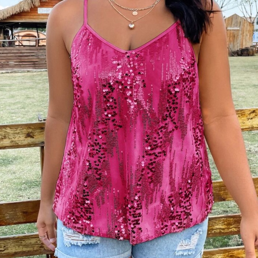 Sequin Pink Cami Top